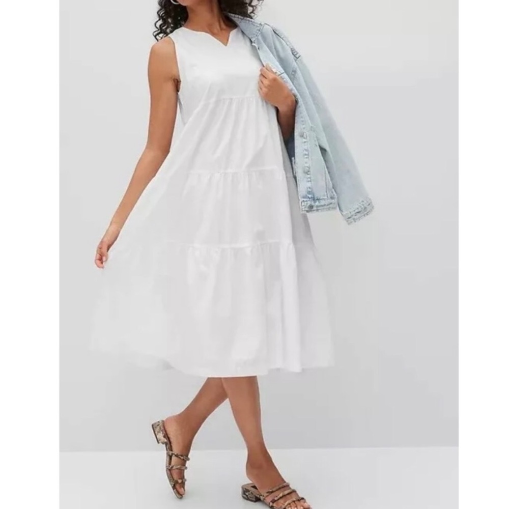 Organic Cotton Tiered Midi Dress